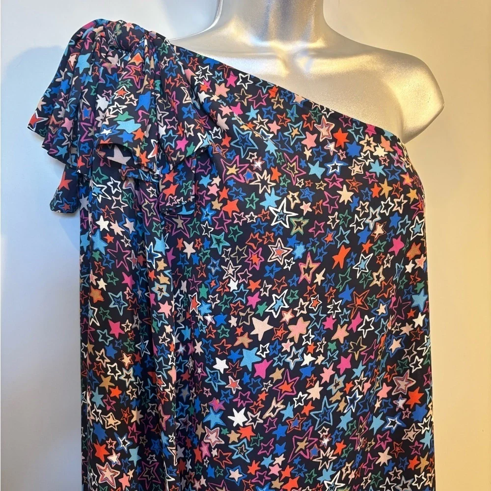 J. Crew One Shoulder Top in Kaleidoscope Star Print